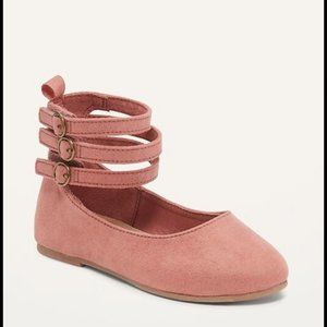 Old Navy- Little Girls Triple Strap Ballet Flats- Size 10